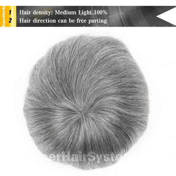 Full-French-Lace-Mens-Toupee-French-Lace-Hair-System-1B65H-Off-Black-with-65-Gray-Hair