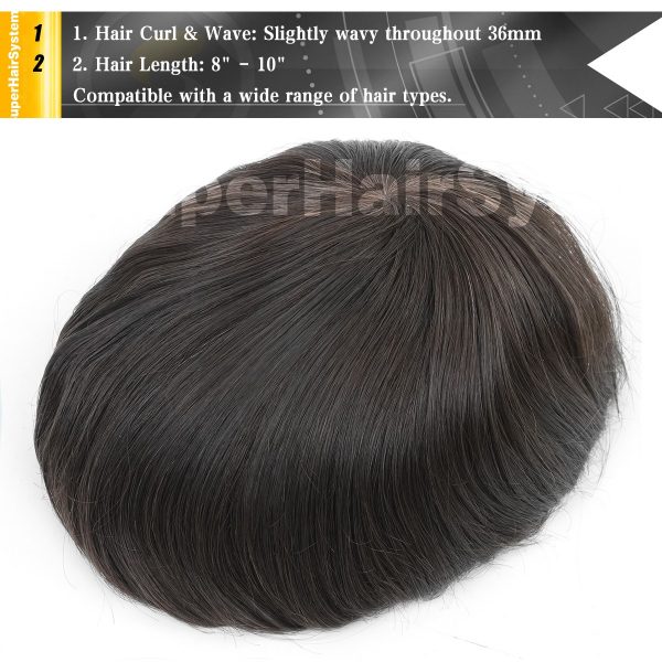 Men’s Toupee Born Skin Hairpieces For Men with European Hair - Image 8