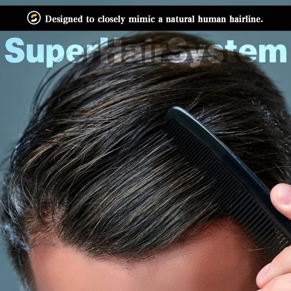 Full-Swiss-Lace-Mens-Toupee-Swiss-Lace-Hair-System-210-Darkest-Brown-with-10-Gray-Hair