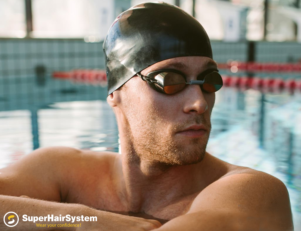 a man in a swimming cap