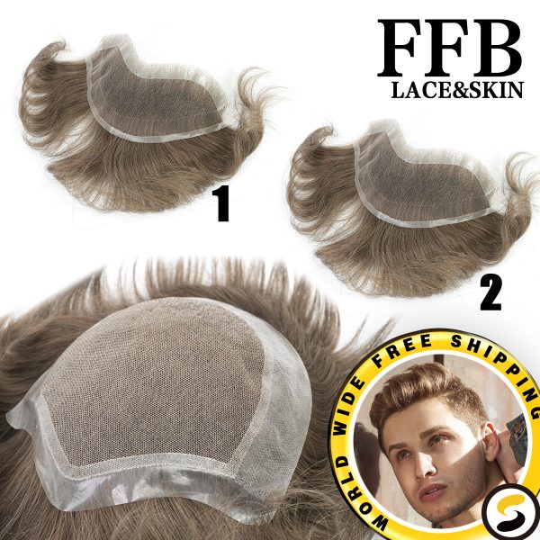 French Lace Front and Top with Skin Perimeter Hairpiece for Men (2)