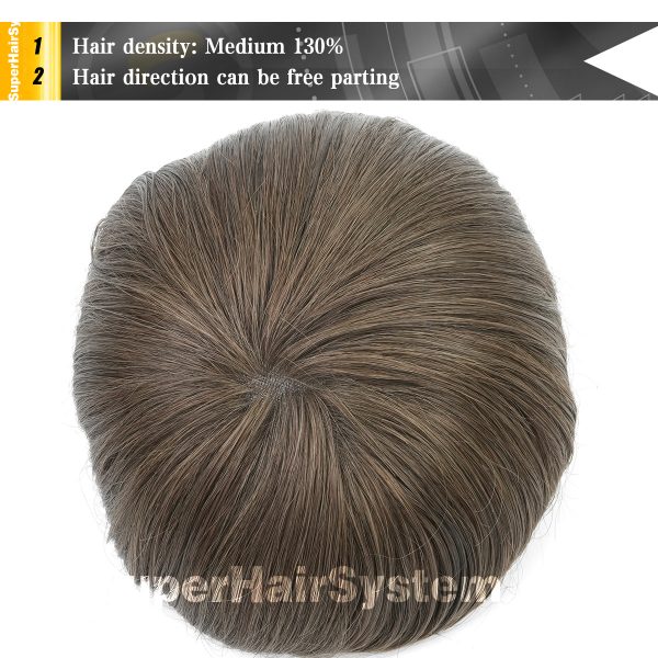 French Lace Front and Top with Skin Perimeter Hairpiece for Men (6)